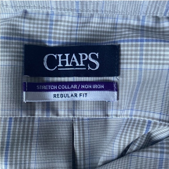 NWT Chaps Regular Fit Dress Shirt, Stretch collar, Non Iron, Size 15.5” 34/35 - Picture 7 of 15